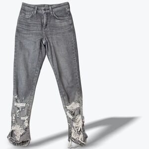 EDWIN Brittany Distressed Grey Denim‎ Jeans Womens Size 24